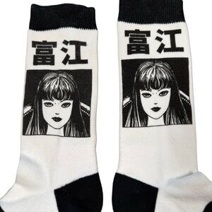 Junji Ito Tomie Black & White Graphic Anime Socks